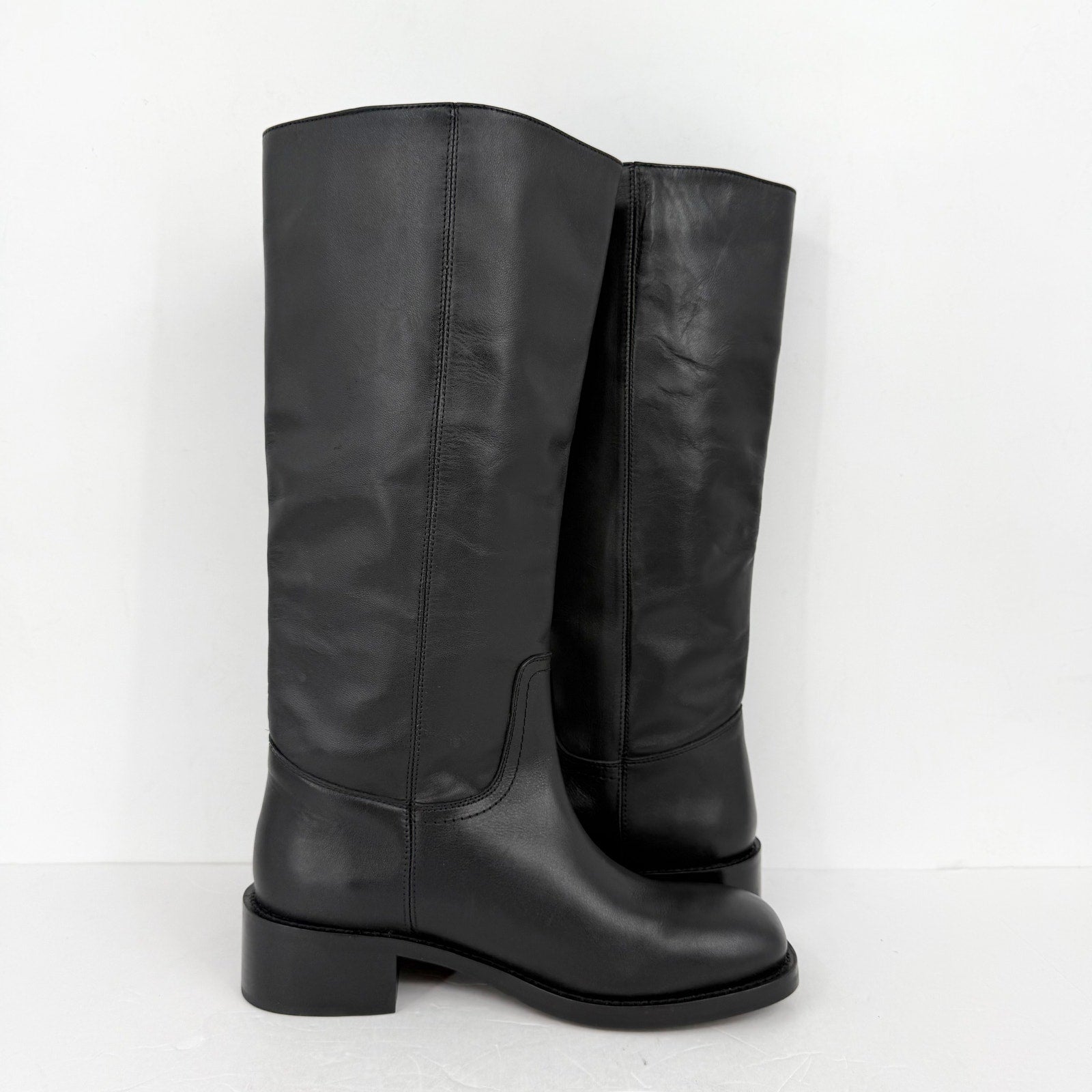 Steve Madden Womens Riggs Knee High Boots US 10 M EU 41 Black Leather NWOB