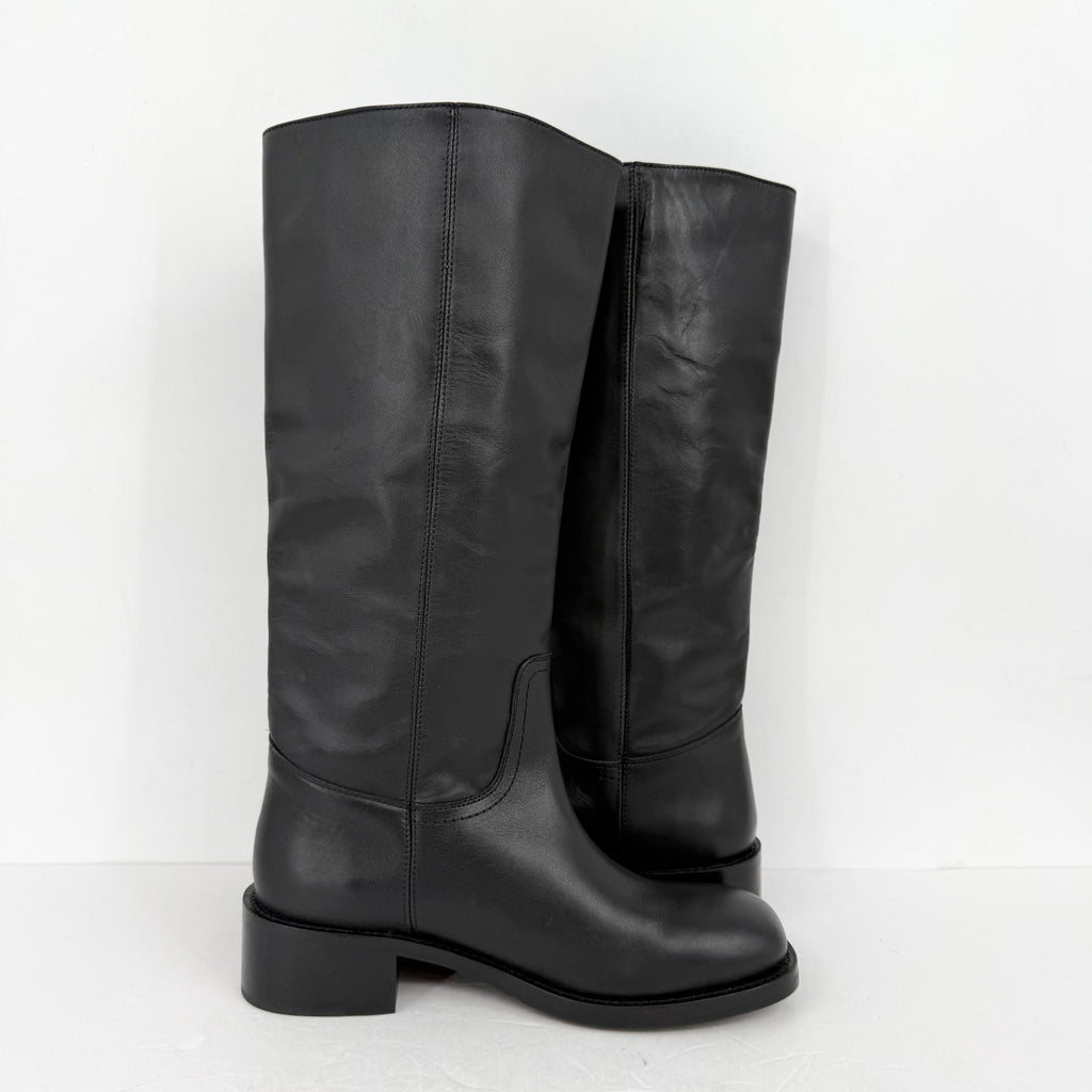 Steve Madden Womens Riggs Knee High Boots US 10 M EU 41 Black Leather NWOB
