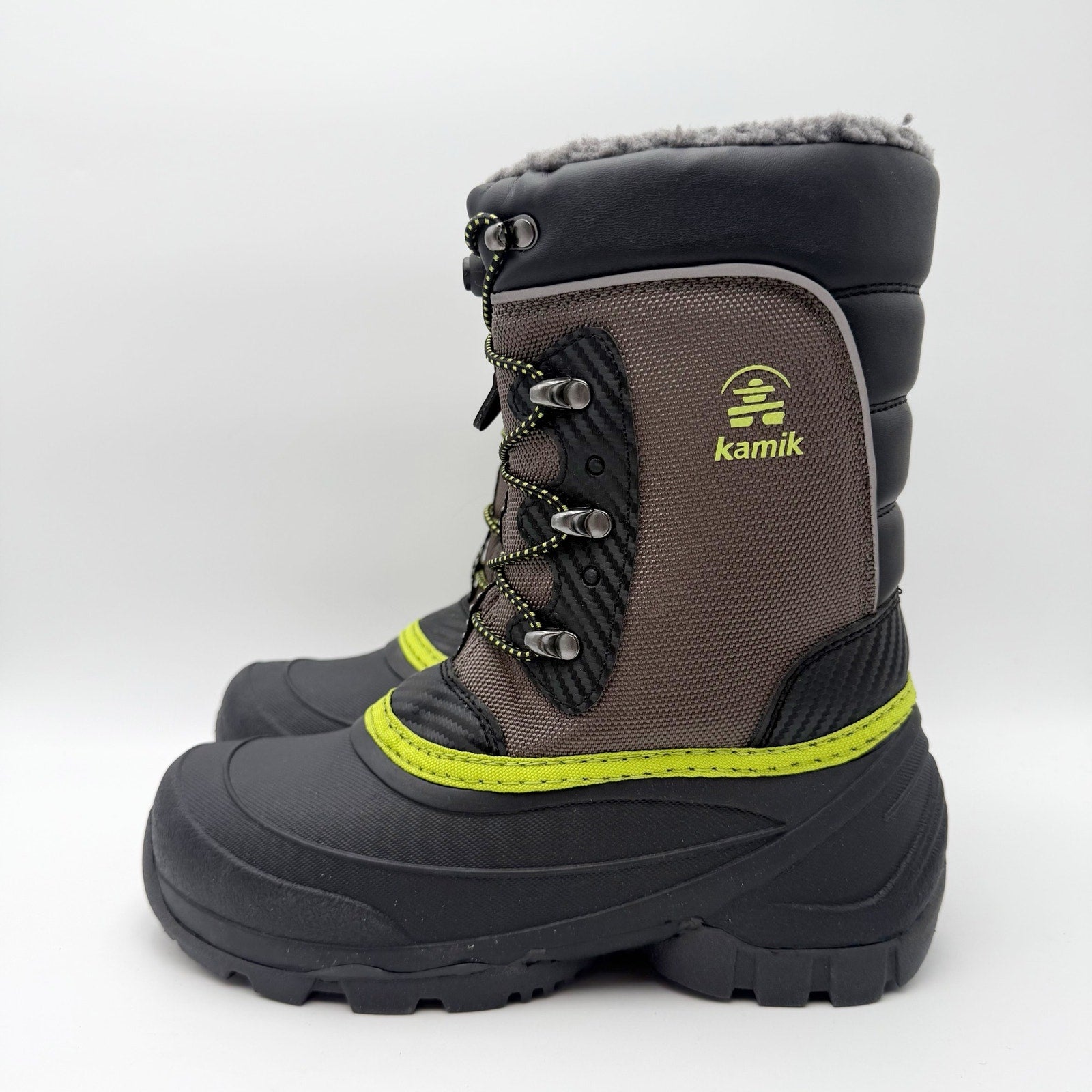 Kamik Kids Luke 3 Snow Boots US 4 EU 36 Charcoal Grey Waterproof Insulated NIB