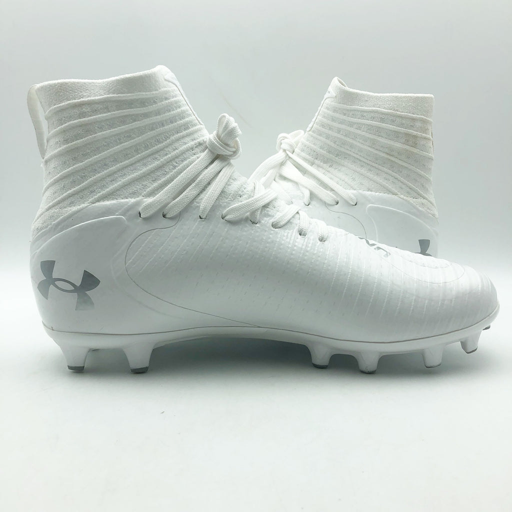 Under Armour Men Highlight MC 2.0 High Top Football Cleats Size 8 White NWOB