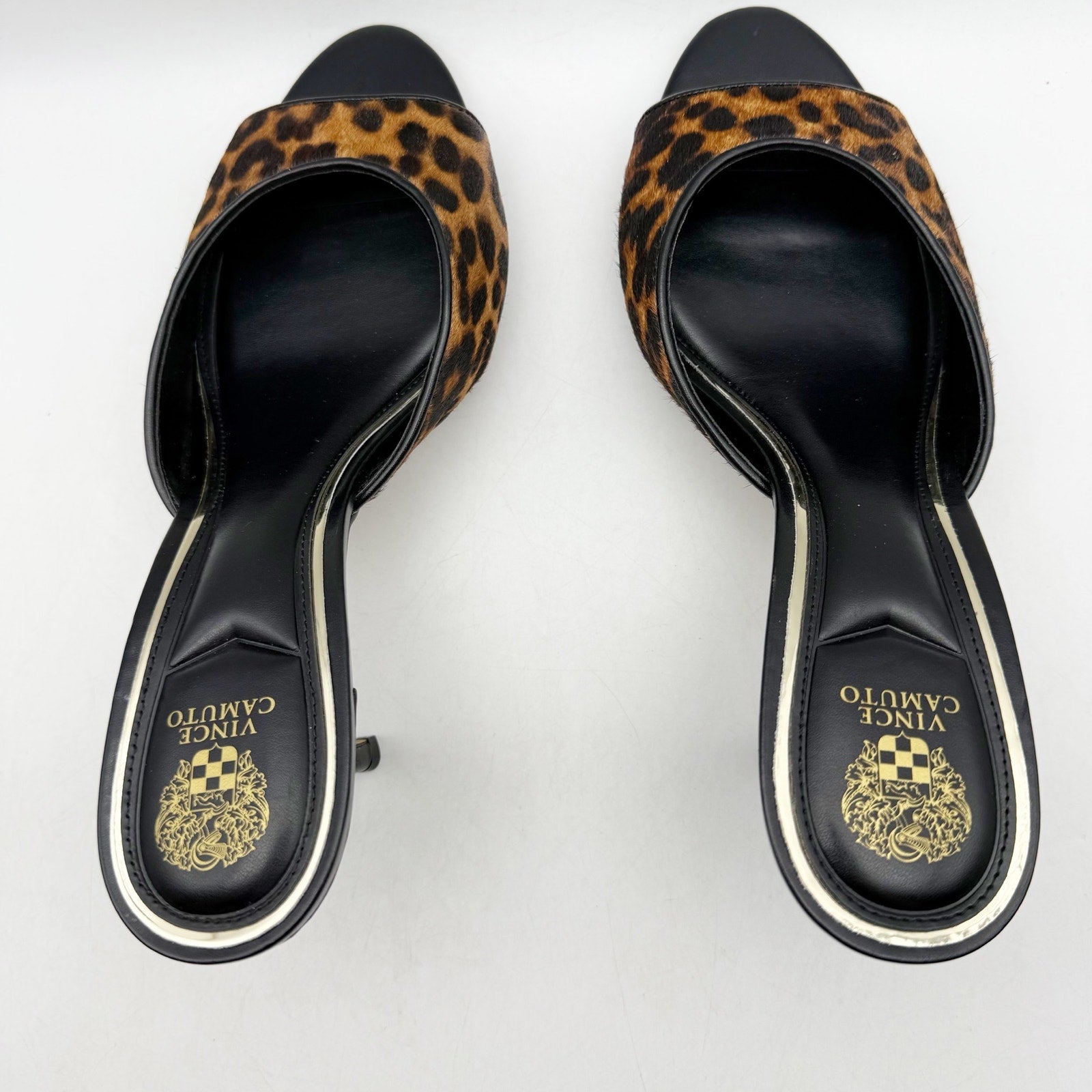 Vince Camuto Womens Prynn Heel Sandals US 11 M EU 42.5 Brown Black Calf Hair NIB