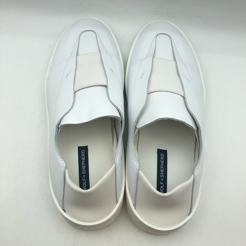 Wolf & Shepherd Cruise Ace Slip On Casual Sneakers Womens 8 White Leather NIB