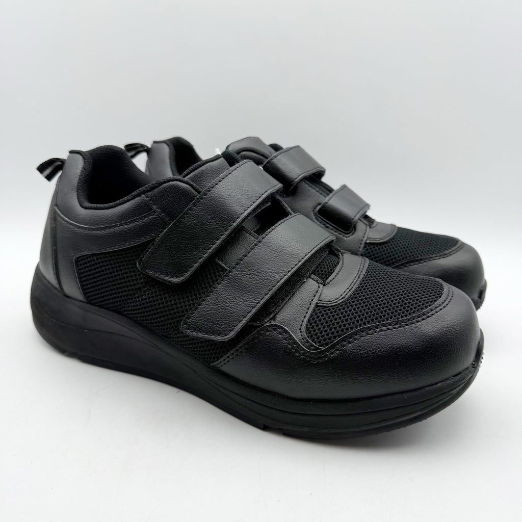Drew Mens Contest Sneakers US 9.5 WIDE Black Fabric Hook and Loop SR NWOB