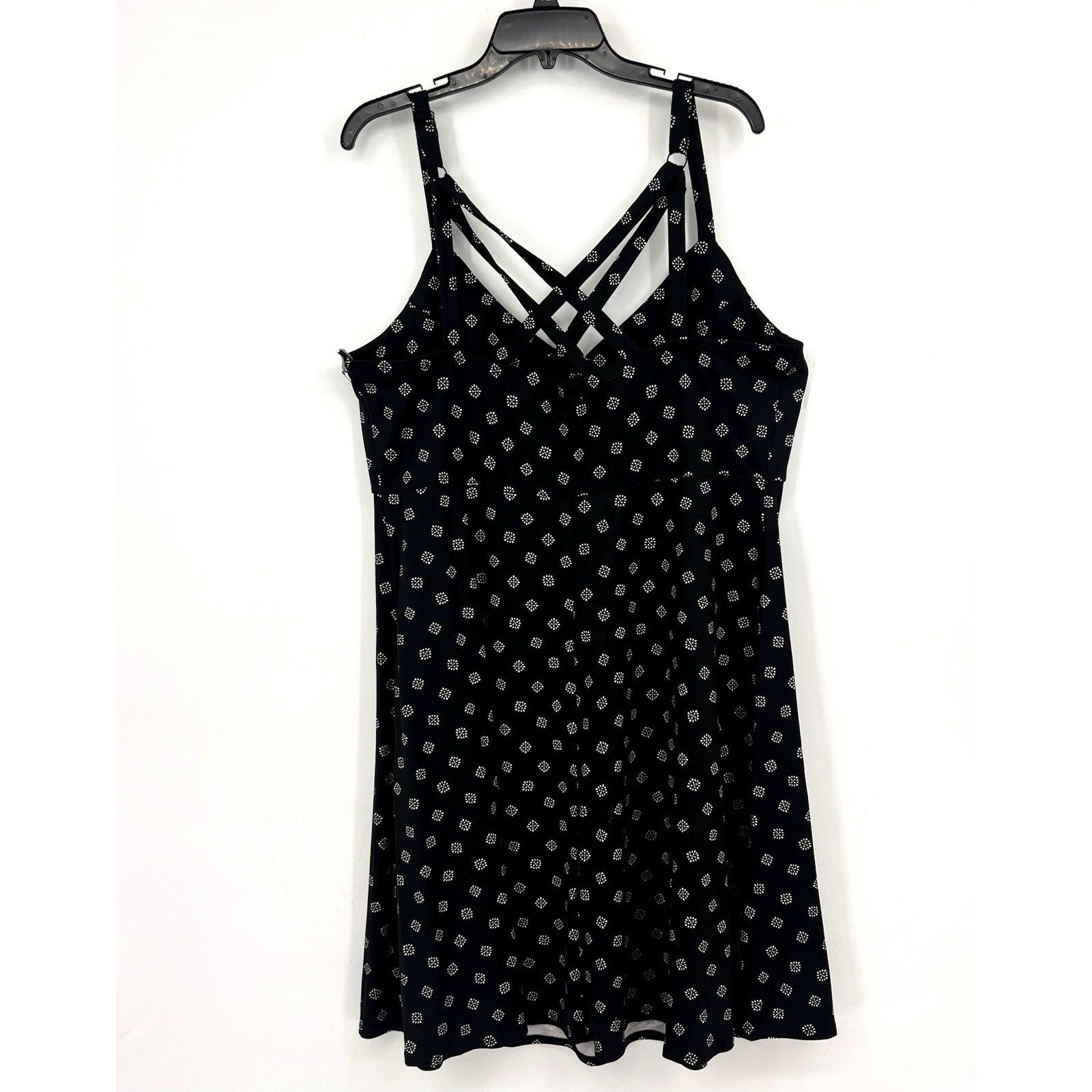NINE BRITTON Womens Lizzy Brushed Knit Dress 1X Black White Print STITCHFIX NWT