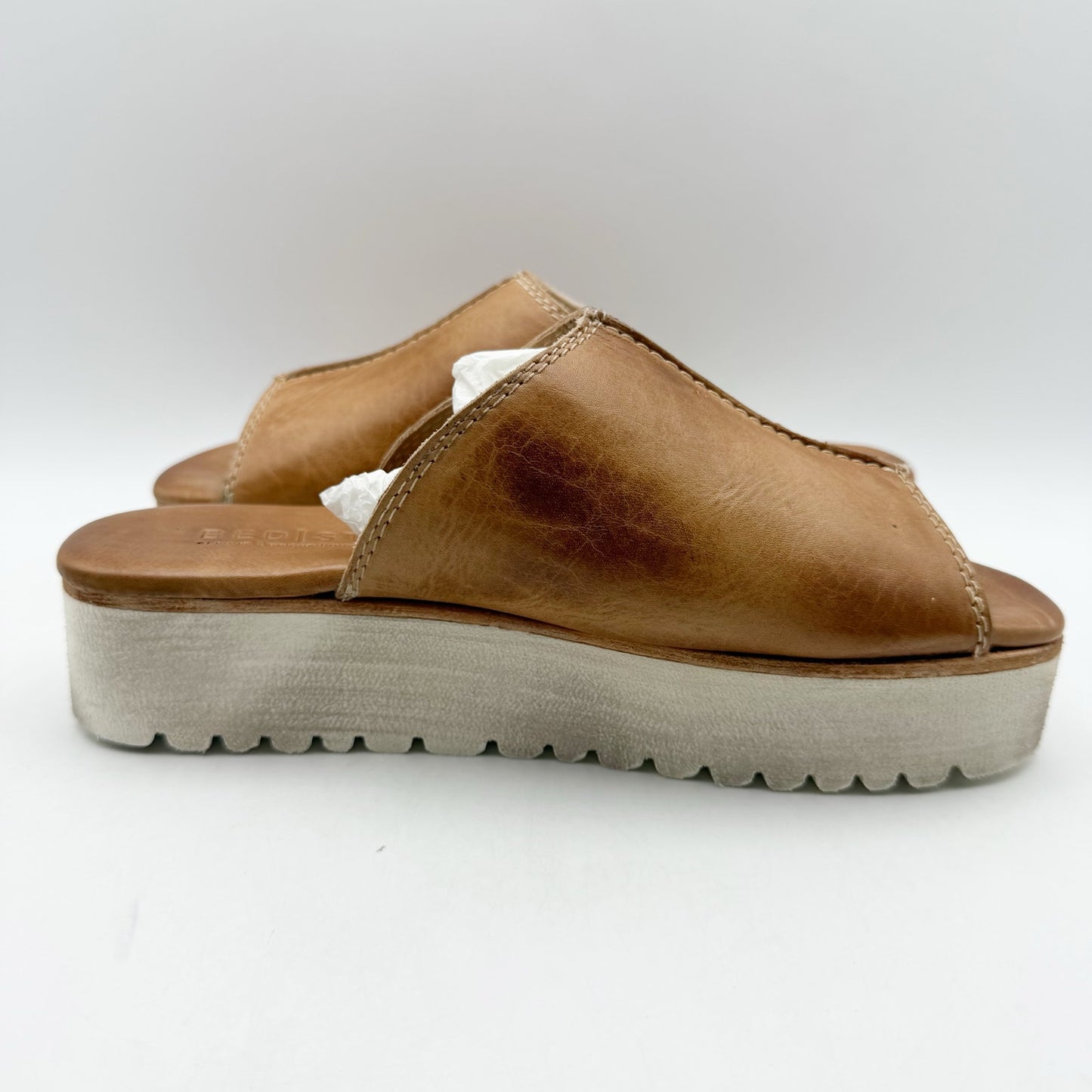 Bed Stu Womens Fairlee II Platform Sandals US 7 EU 37 Tan Rustic Leather NIB