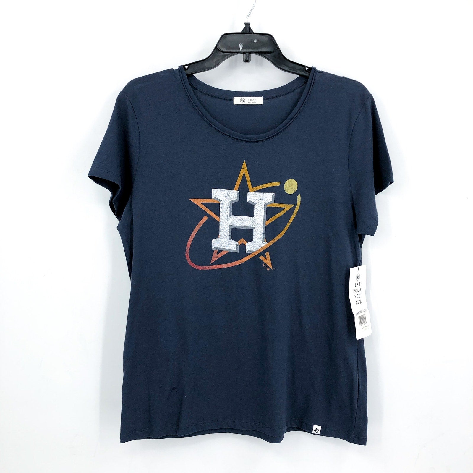 47 BRAND Womens Houston Astros City Connect Frankie TShirt Large Atlas Blue NWT