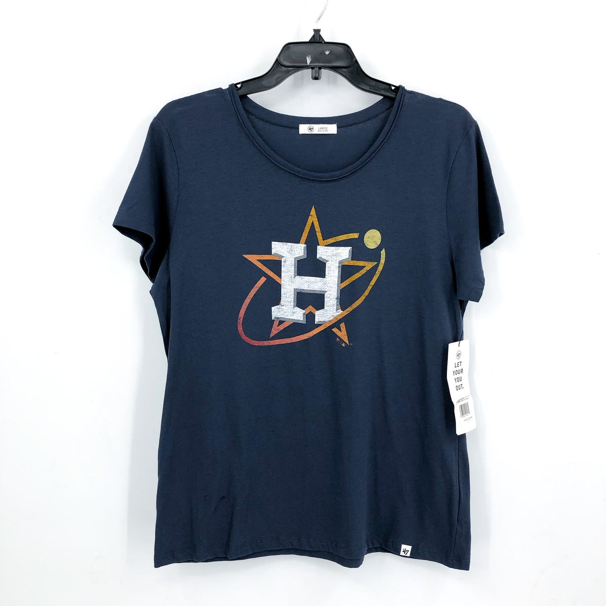 47 BRAND Womens Houston Astros City Connect Frankie TShirt Large Atlas Blue NWT