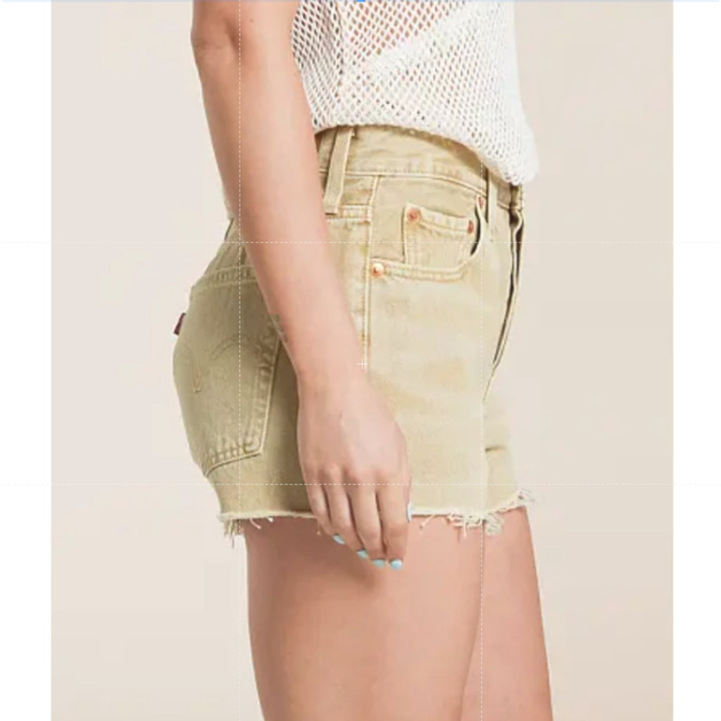 LEVI'S Womens 501 Original Fit Denim Shorts Size 25 US 0 Khaki Tan 563270399 NWT