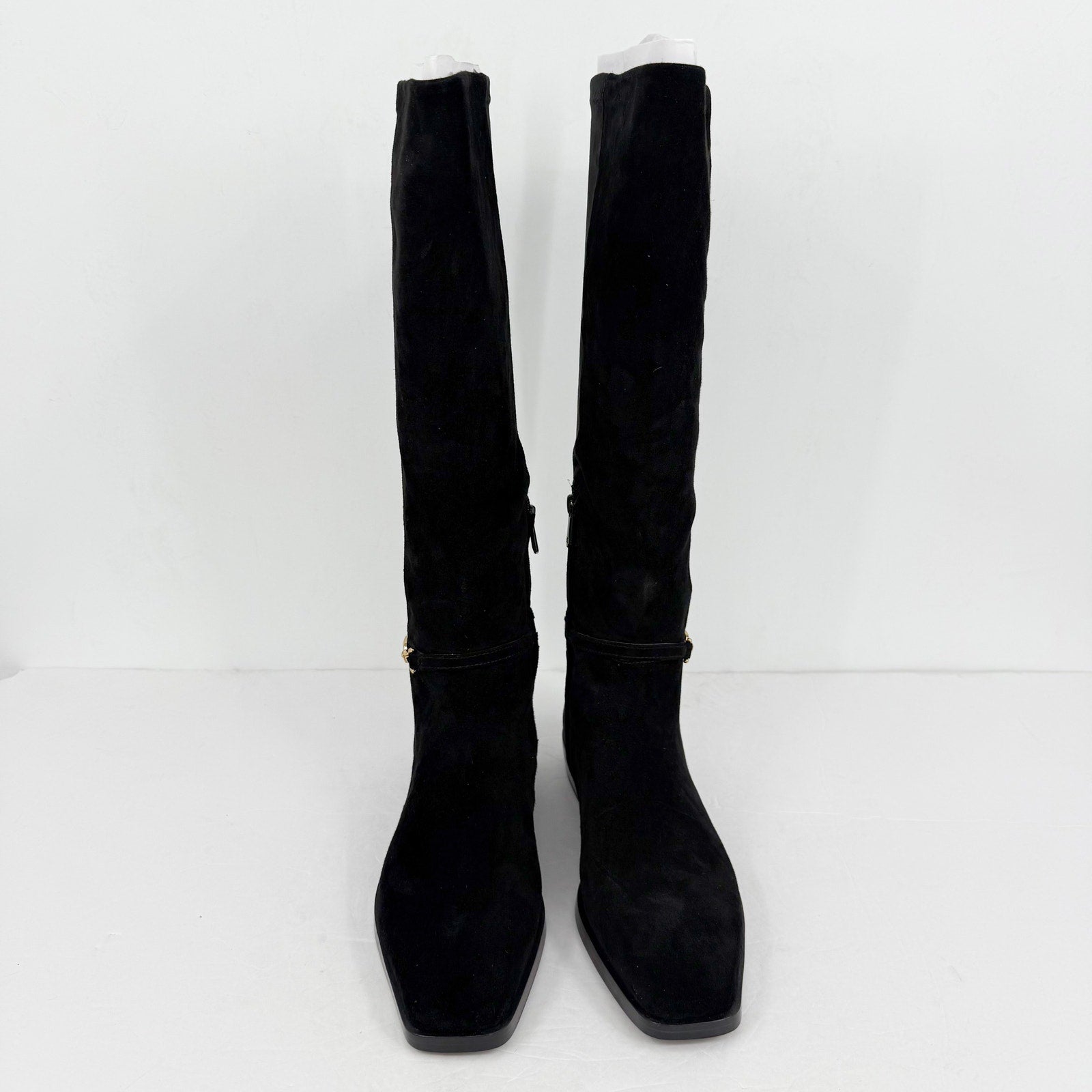 Sam Edelman Womens Clive Knee High Boots US 10 Black Suede Horsebit Detail NIB