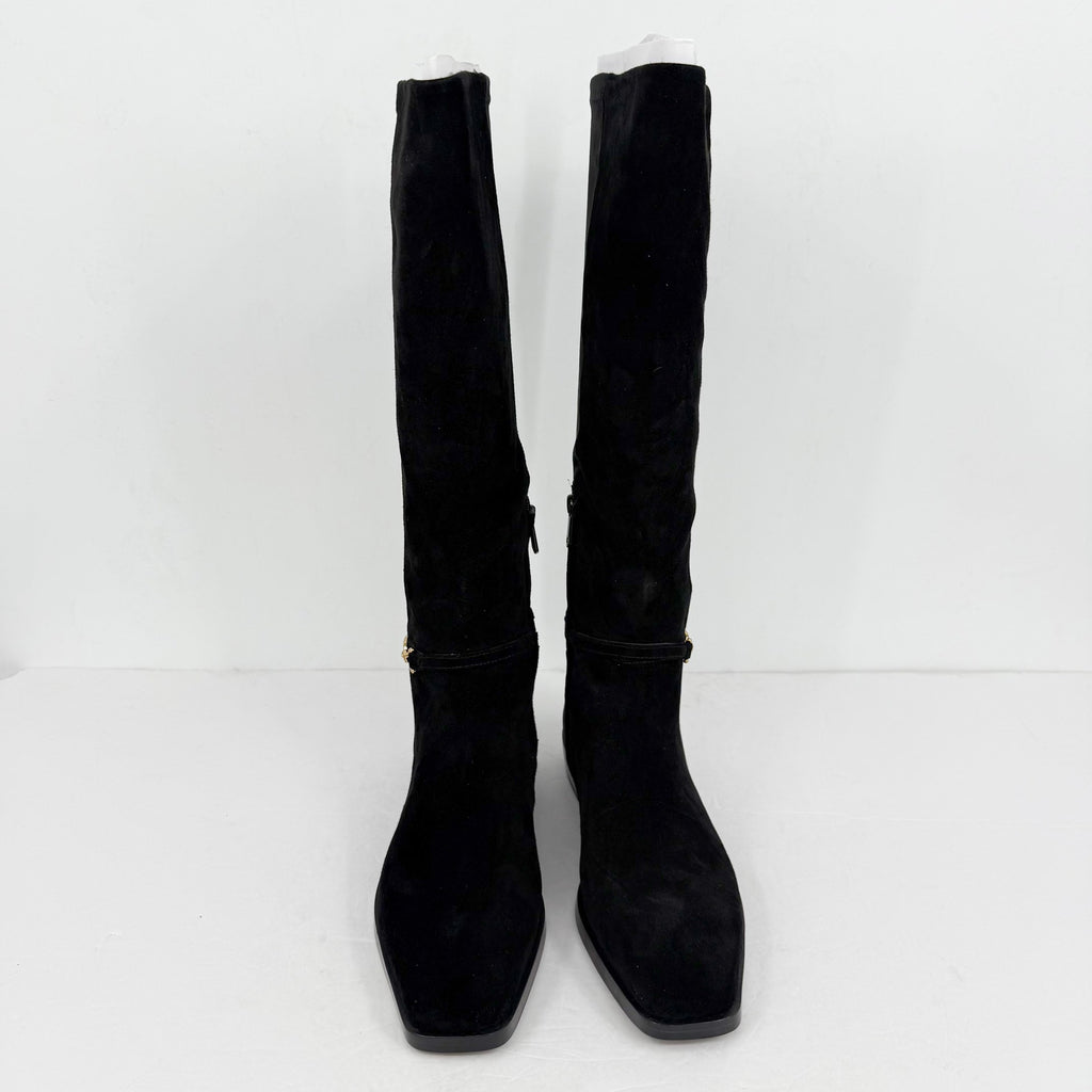 Sam Edelman Womens Clive Knee High Boots Size 10 Black Suede Horsebit Detail NIB