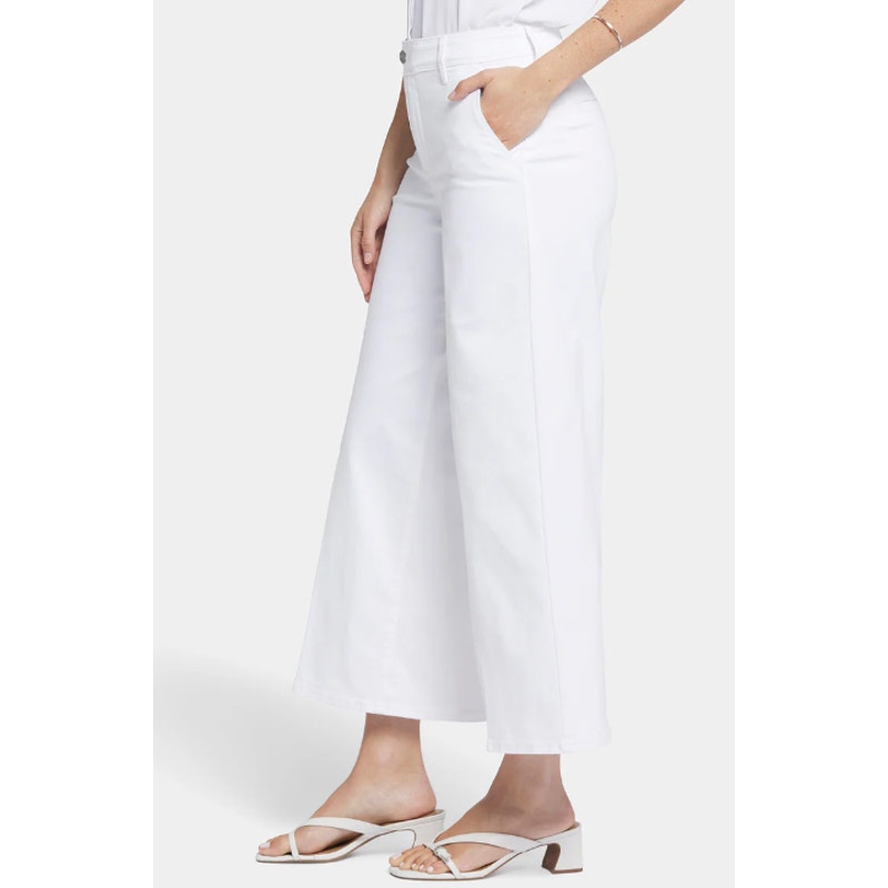 NYDJ Women's Mona Wide Leg Trouser Ankle Jeans Size 6 Optic White Denim NWT