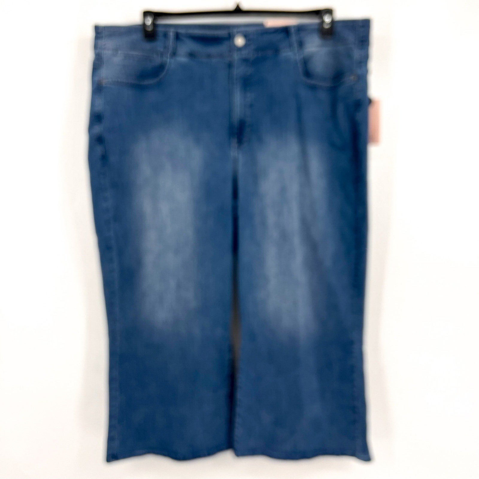 NYDJ Womens Cool Embrace Major Wide Leg Capri Jeans 24WL Compass Blue NWT