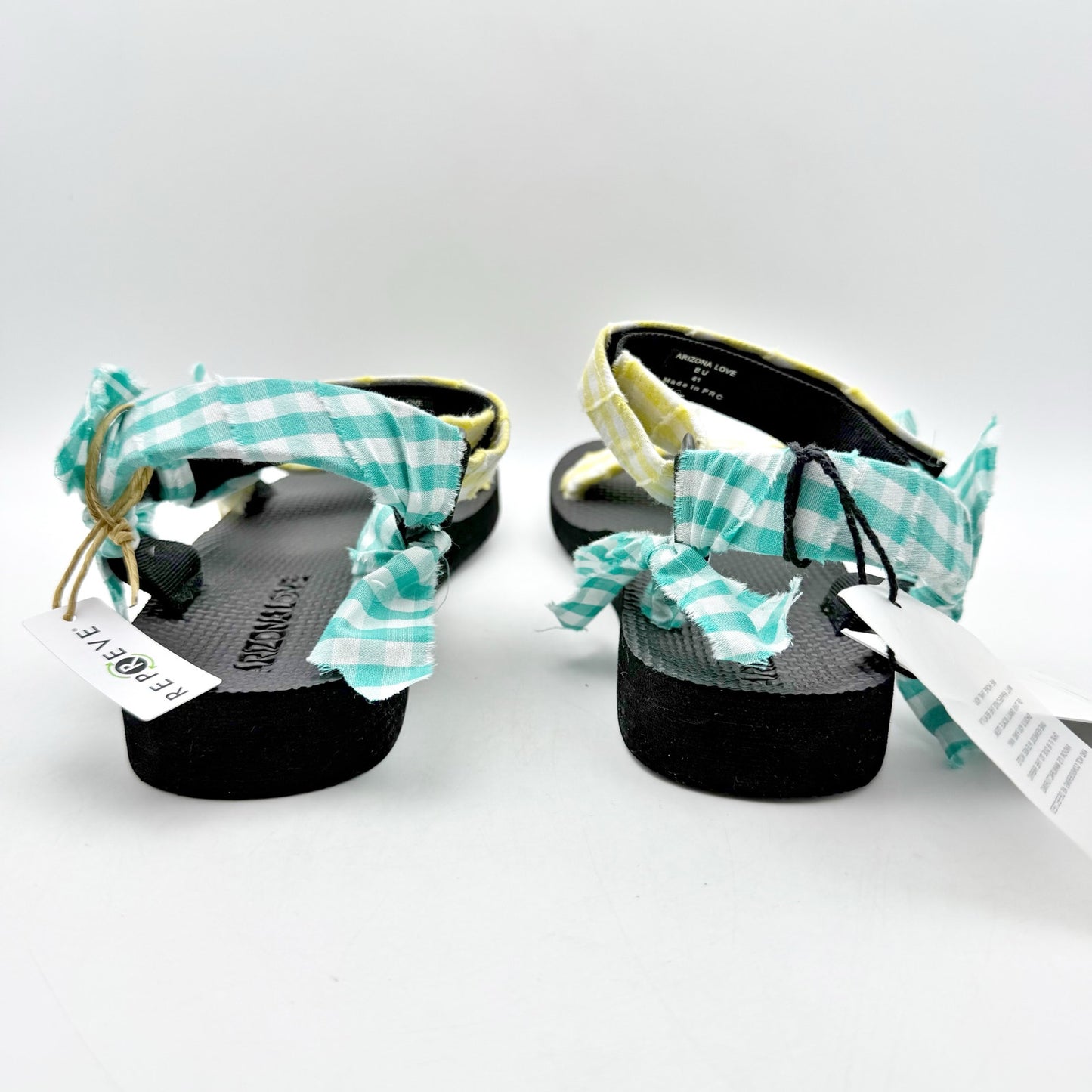 Arizona Love Womens Vichy Sandals EU 41 US 11 Blue Yellow NWOB