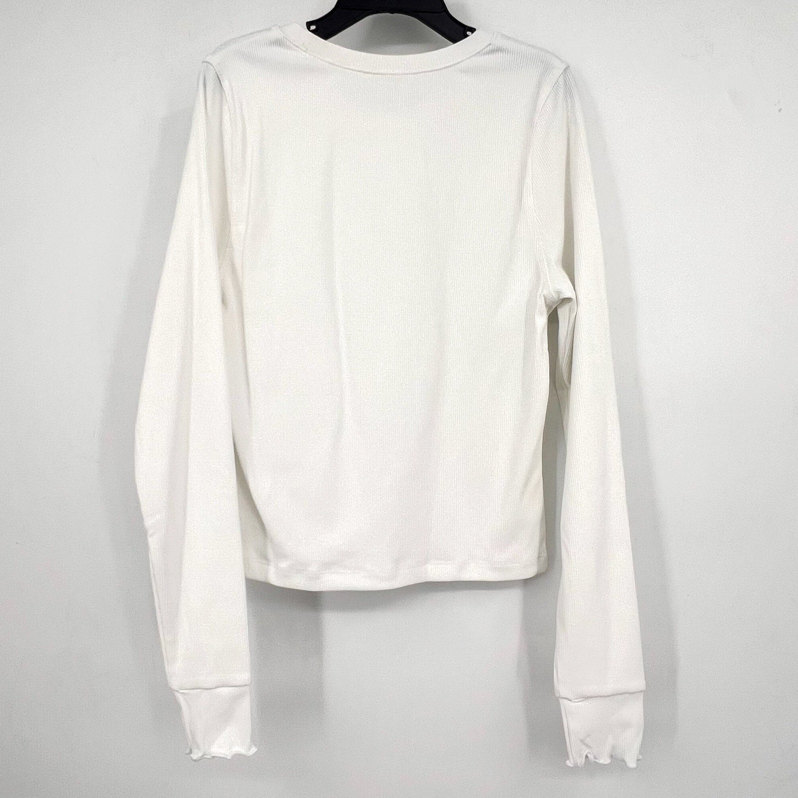 OUTDOOR VOICES Women's SuperForm Rib Long Sleeve Tee XXS White NWT
