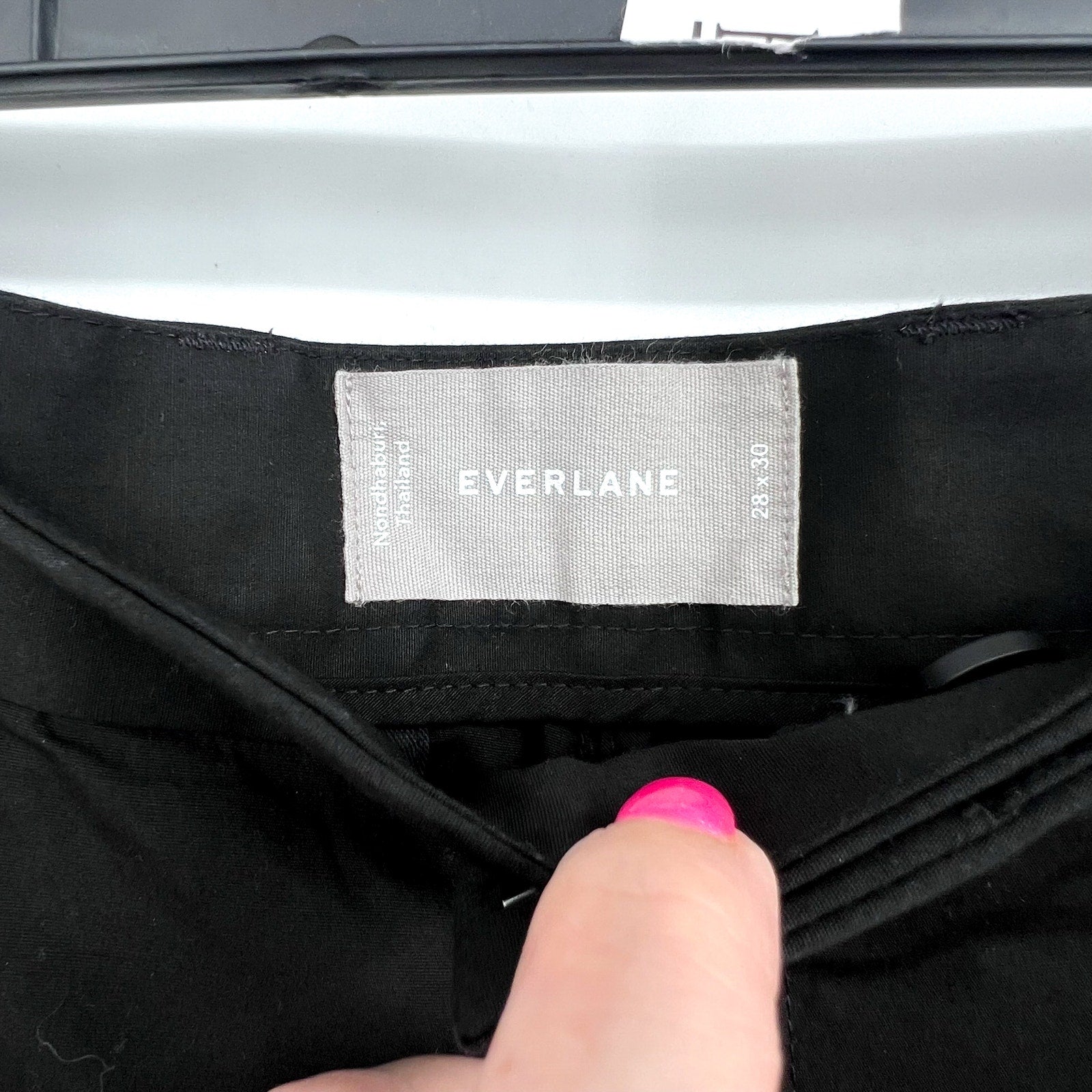 EVERLANE Men's The Athletic Fit Air Chino Pants 28x30 Black Flat Front NWT