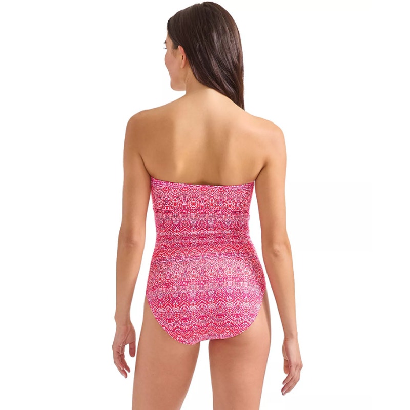 TOMMY BAHAMA Island Cays Point Bandeau One Piece Swimsuit Size 16 Pink Maui NWT
