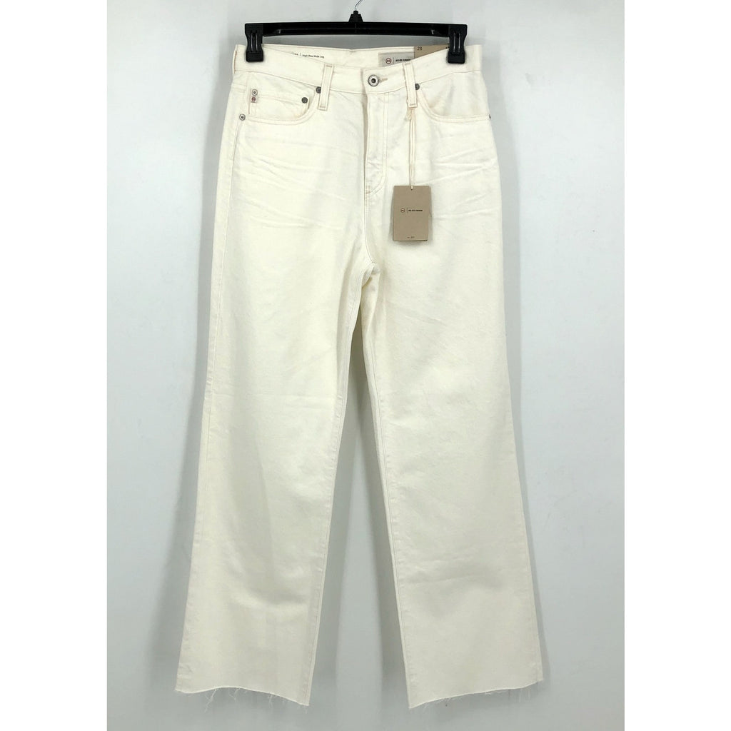 AG ADRIANO GOLDSCHMIED Kora Wide Leg Jeans Size 28 US 6 White 01 YRS Powder NWT
