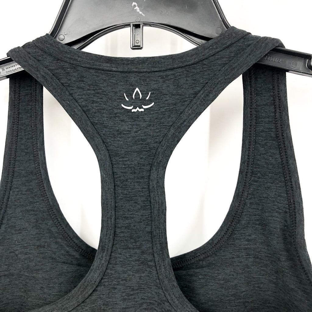 BEYOND YOGA Step Up Racerback Tank Top Small Gray Darkest Night Spacedye NWT