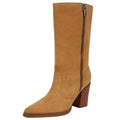 Franco Sarto Women Jaxon Mid Calf Boots Size 9 Tan Brown Suede Pointed Toe NWOB