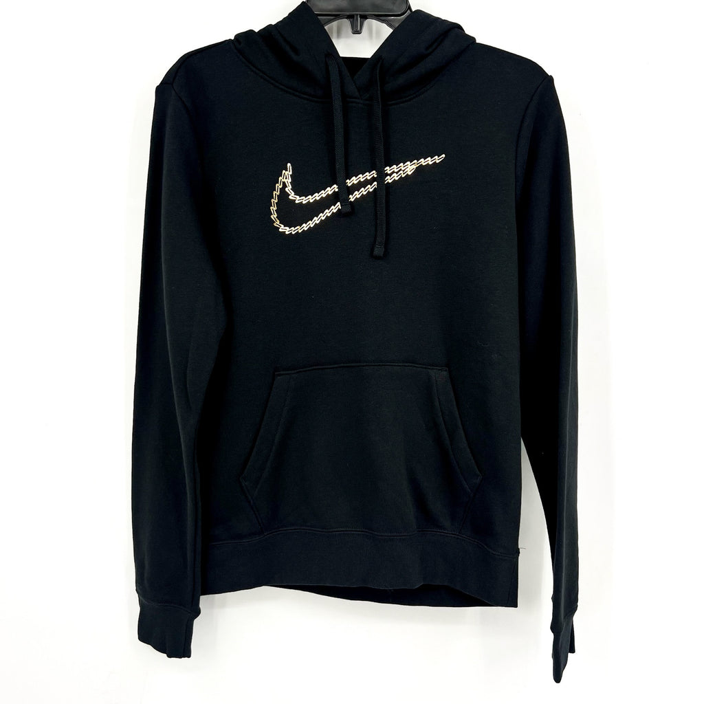 Nike Womens Sportswear Club Premium Hoodie XS Black Loose Shine Sweatshirt NWT