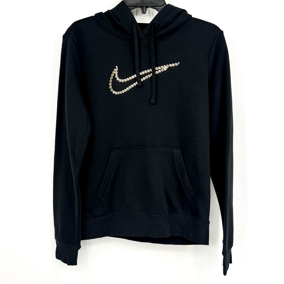 Nike Womens Sportswear Club Premium Hoodie XS Black Loose Shine Sweatshirt NWT