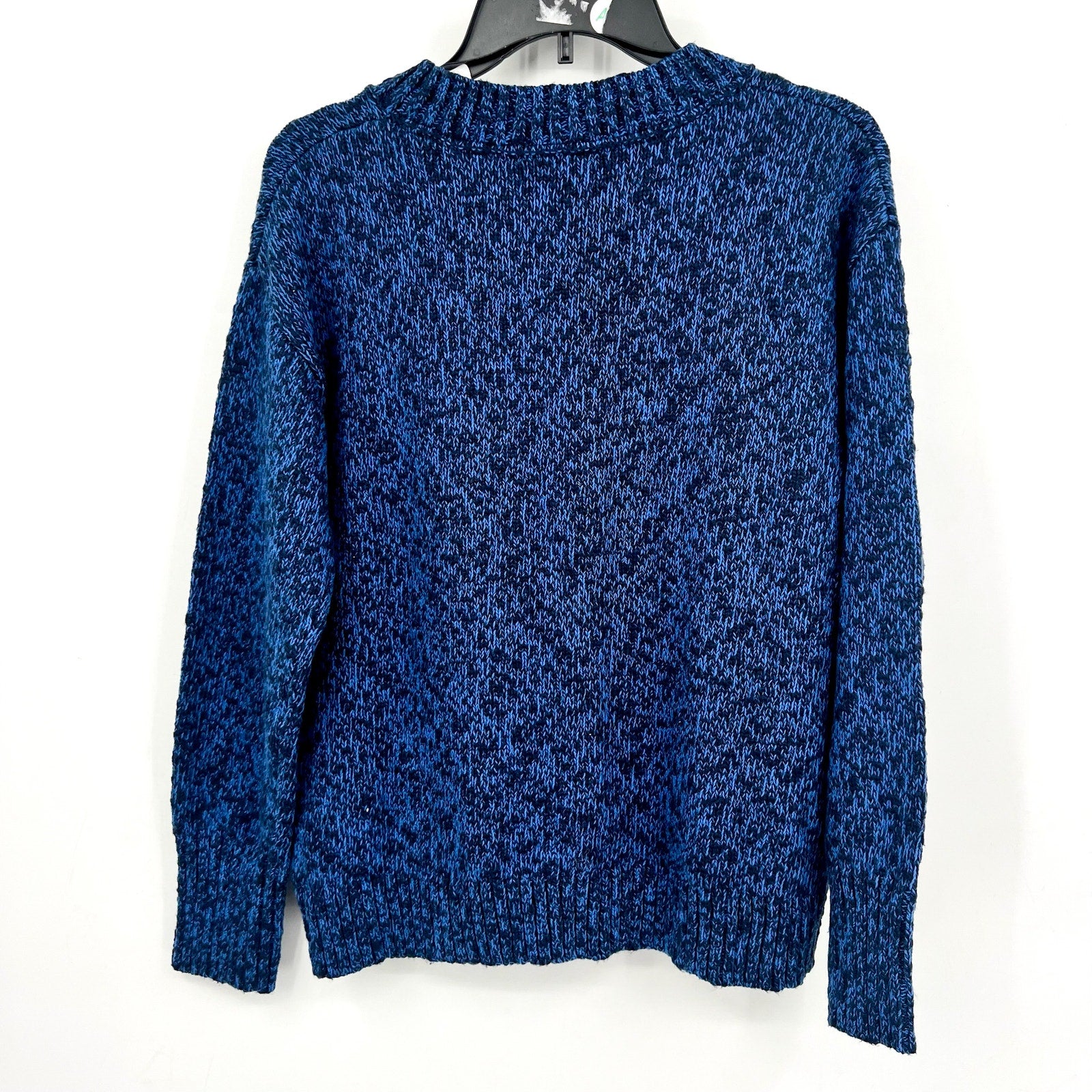 L.L BEAN Women's Cotton Ragg Sweater Medium Classic Navy Blue Crewneck NWT