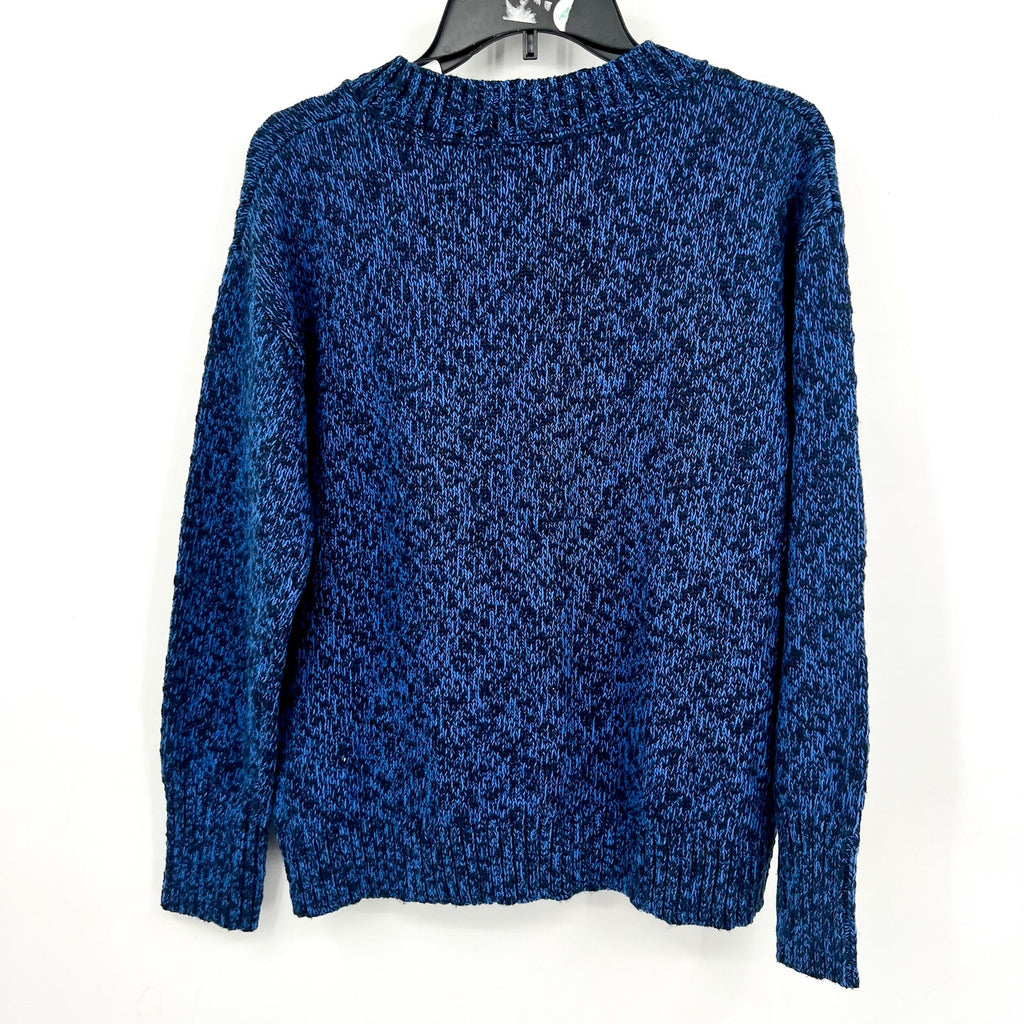 L.L BEAN Women's Cotton Ragg Sweater Medium Classic Navy Blue Crewneck NWT