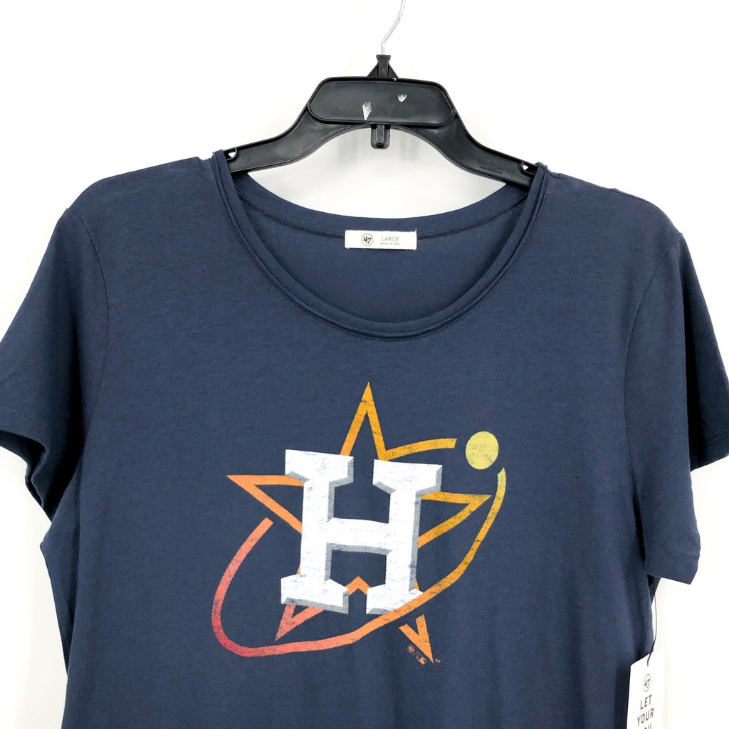 47 BRAND Womens Houston Astros City Connect Frankie TShirt Large Atlas Blue NWT