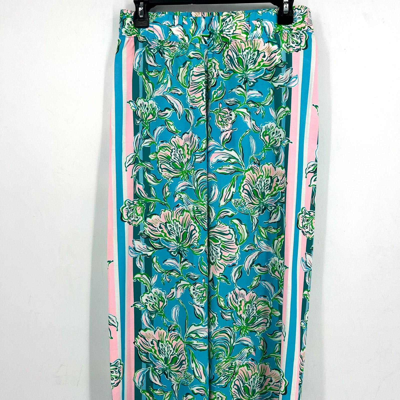 LILLY PULITZER Womens Bal Harbour Palazzo Pants XS Blue Chick Magnet  32" NWT