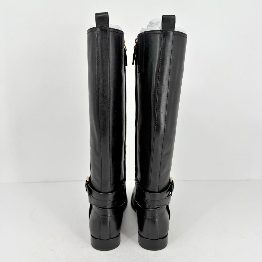 Lauren Ralph Lauren Womens Blayke Buckled Riding Boots US 5 Black Leather NWOB