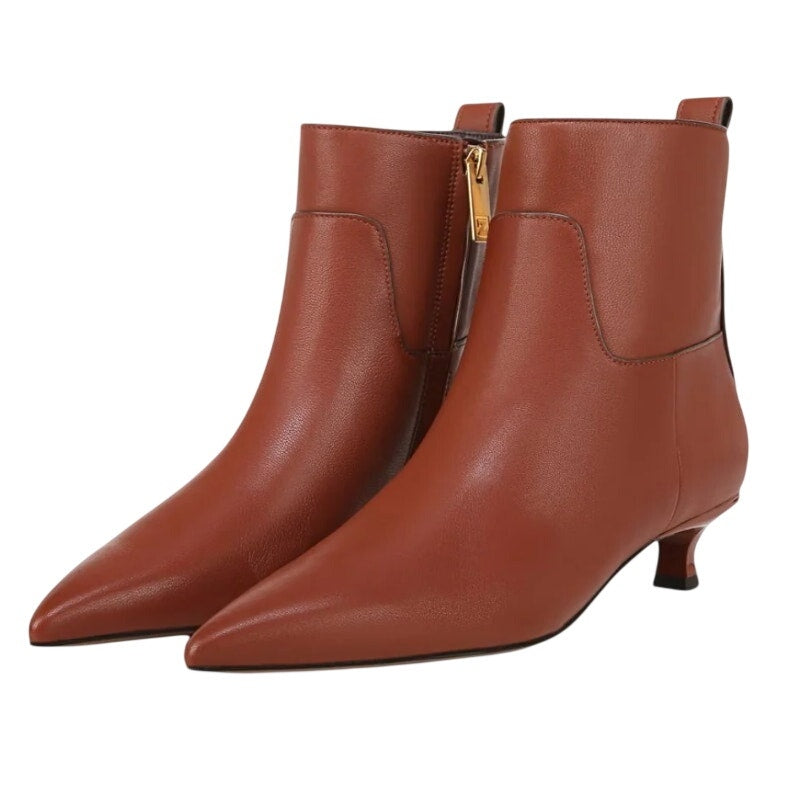 Franco Sarto Womens Mala Ankle Boots Size 9 EU 40 Brown Leather NIB