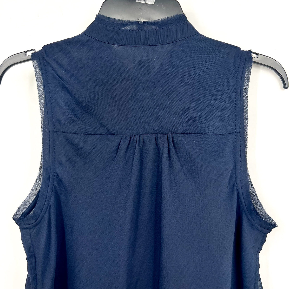 NIC + ZOE Women's Falling Chiffon Top Medium Navy Blue Sleeveless NWT