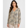 BEACON APPAREL Womens Leopard Print Top Medium Tan Long Sleeve NWOT