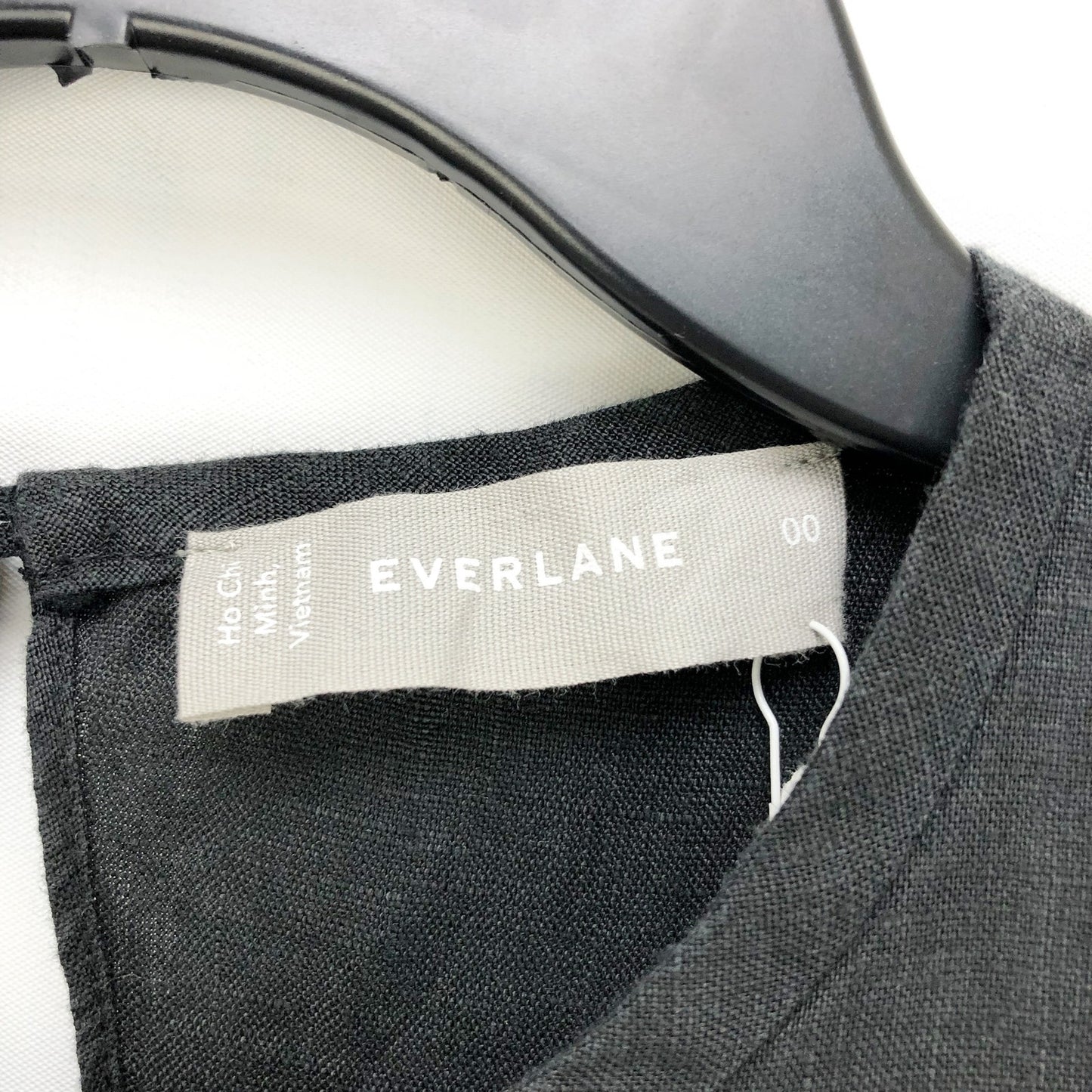 Everlane Womens The Open Back Linen Dress Sz 00 Black Sleeveless Midi NWT