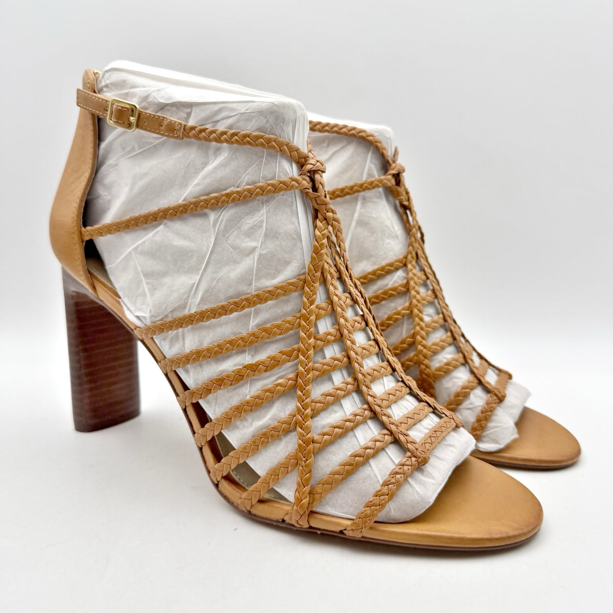 Vince Camuto Womens Ariah Heeled Sandals US 11 EU 43 Brown Leather NWOB