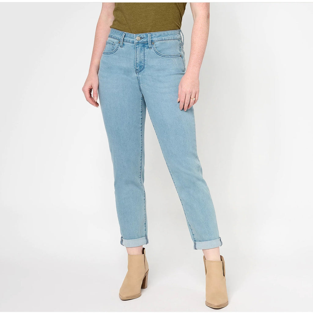 NYDJ Womens Margot Girlfriend Jeans Size 10 PETITE Kingston Blue NWT