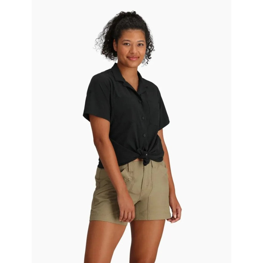 ROYAL ROBBINS Spotless Evolution Meadow Short Sleeve Shirt Small Jet Black NWT