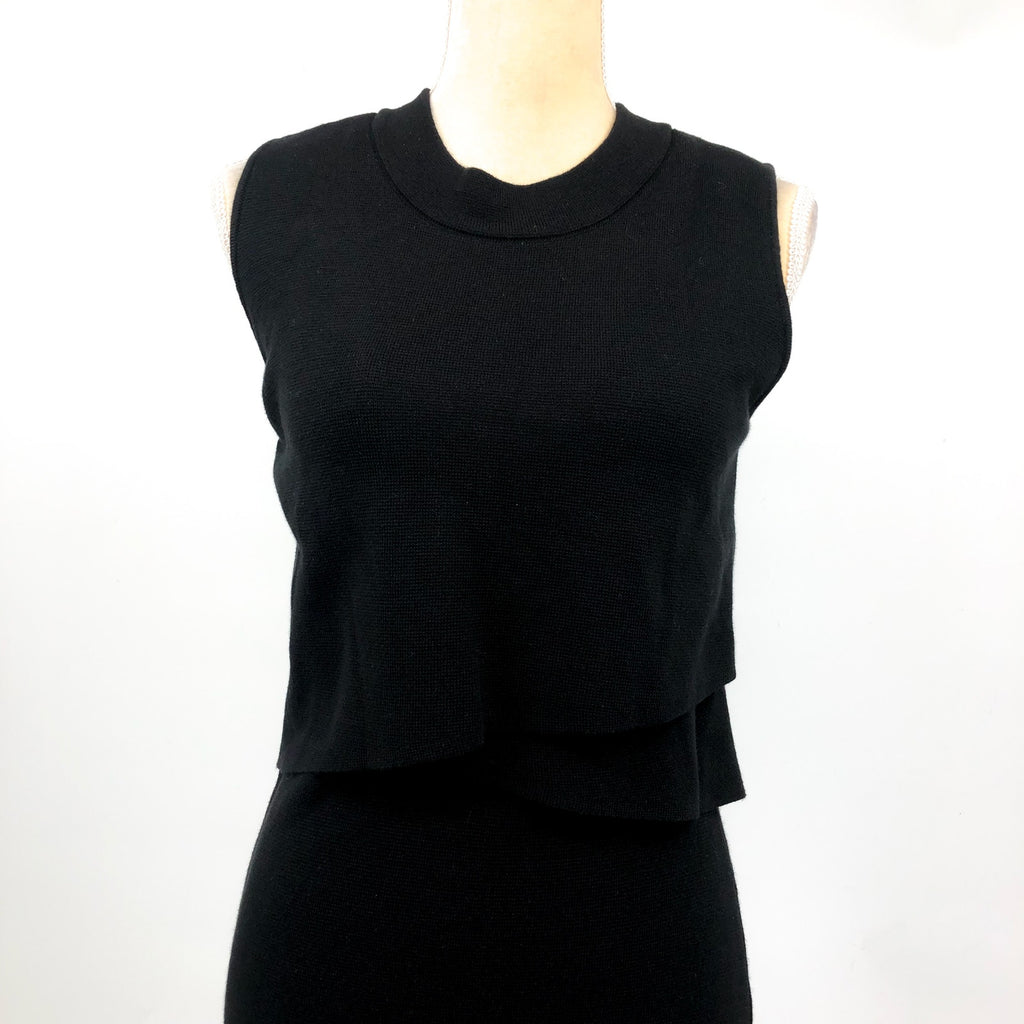 RIPE Women's Layered Knit Nursing Dress Small Black Sleeveless Stretch NWT