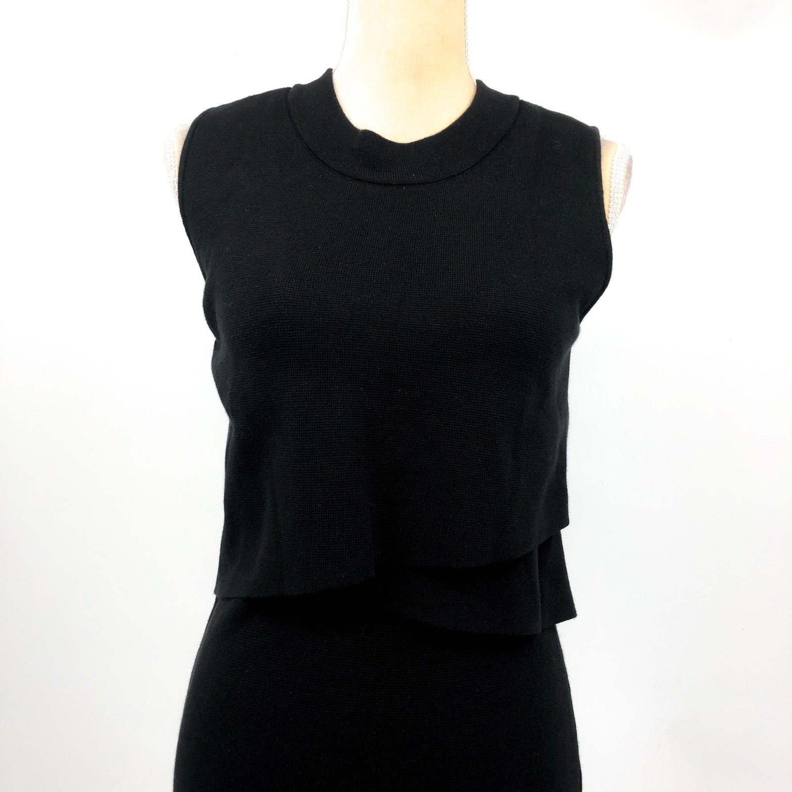 RIPE Women's Layered Knit Nursing Dress Small Black Sleeveless Stretch NWT