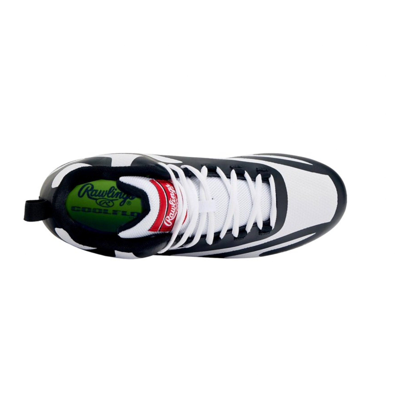 Rawlings Mens Rookie Mid Baseball Cleats Size 10D White Black NWOB