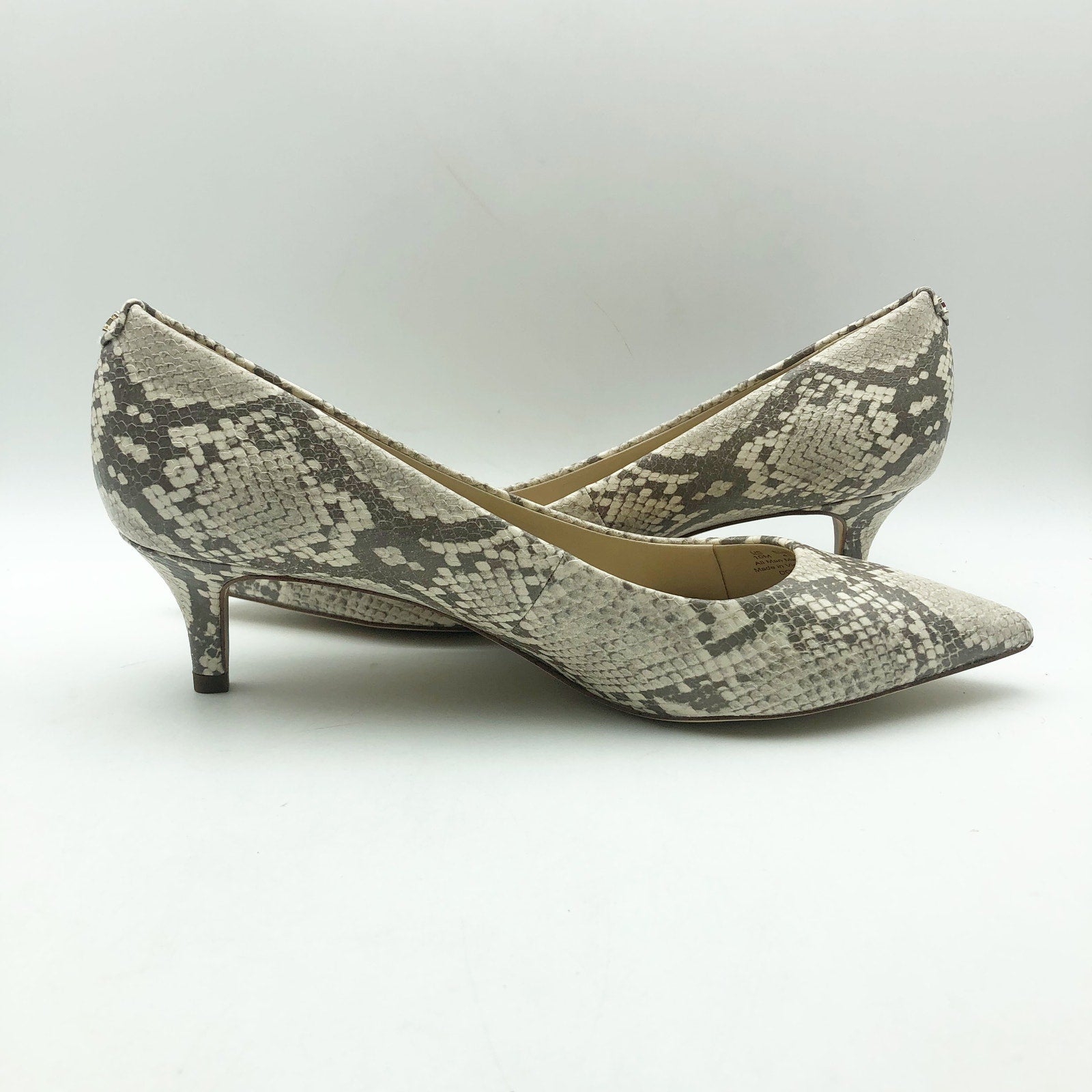 Sam Edelman Womens Dori Pumps US 8 M EU 38.5 Taupe Snake Print Leather NIB