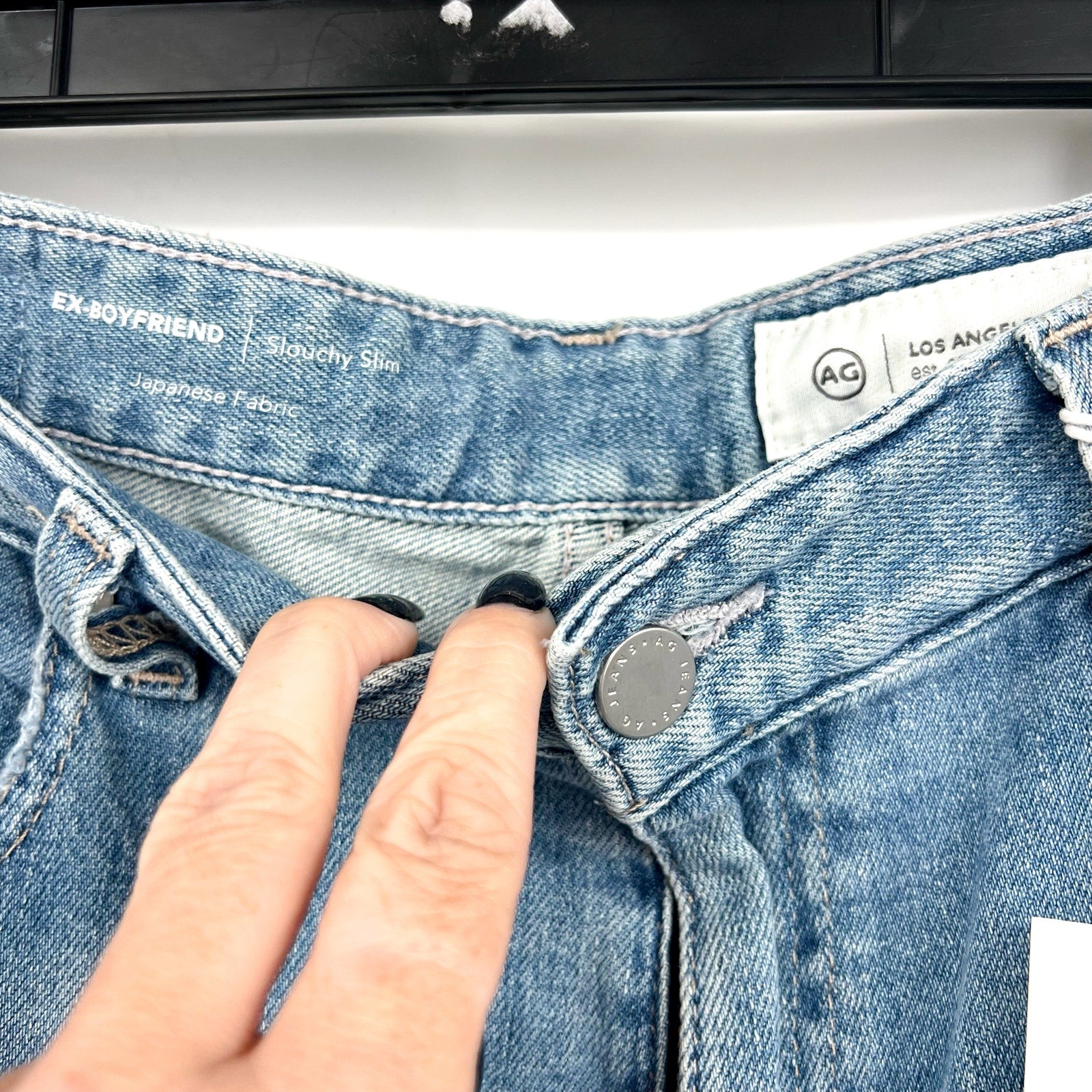 AG ADRIANO GOLDSCHMIED Ex Boyfriend Slouchy Slim Jeans 29x27 US 8 Aries Blue NWT