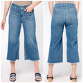 NYDJ Womens Patchie Major Wide Leg Capri Jeans Size 6 Compass Blue NWT