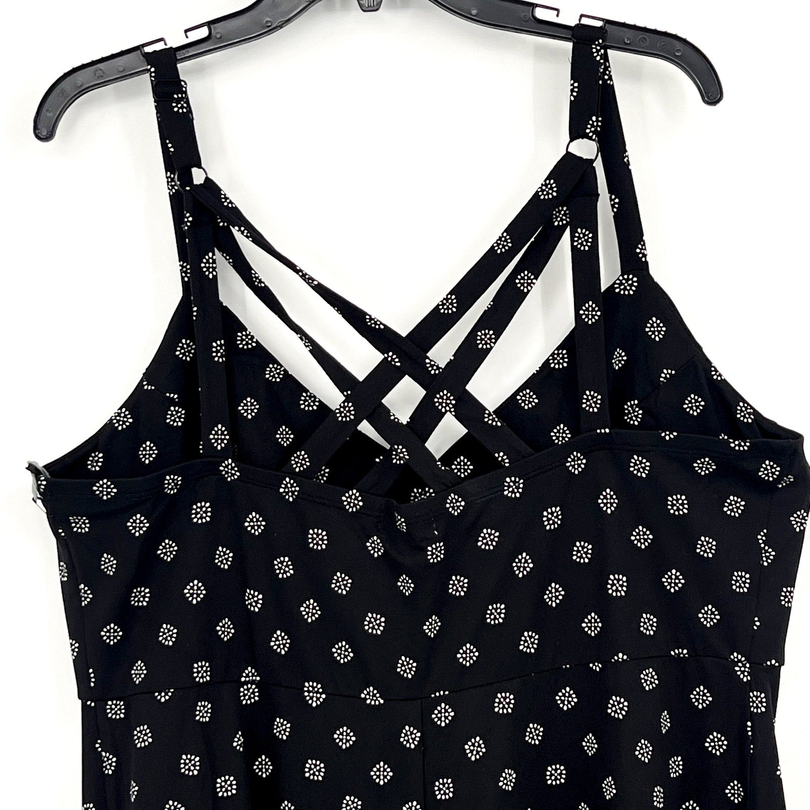 NINE BRITTON Womens Lizzy Brushed Knit Dress 1X Black White Print STITCHFIX NWT