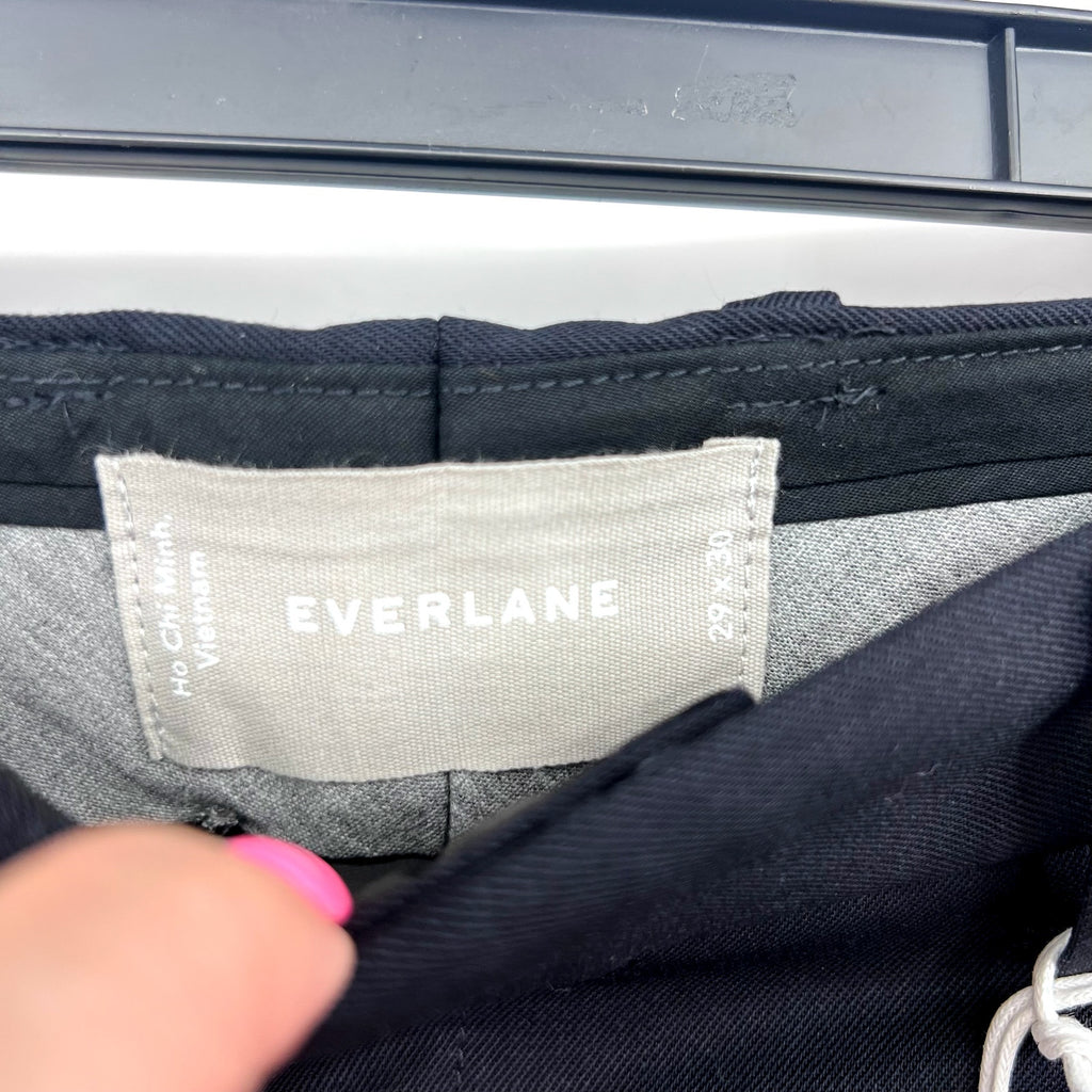 EVERLANE Men's Italian Wool Dress Pants 29x30 Navy Blue Flat Front NWT