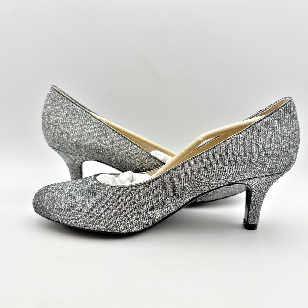 LifeStride Womens Parigi Pumps Size 9 Wide EU 40 Silver Metallic Heels NIB