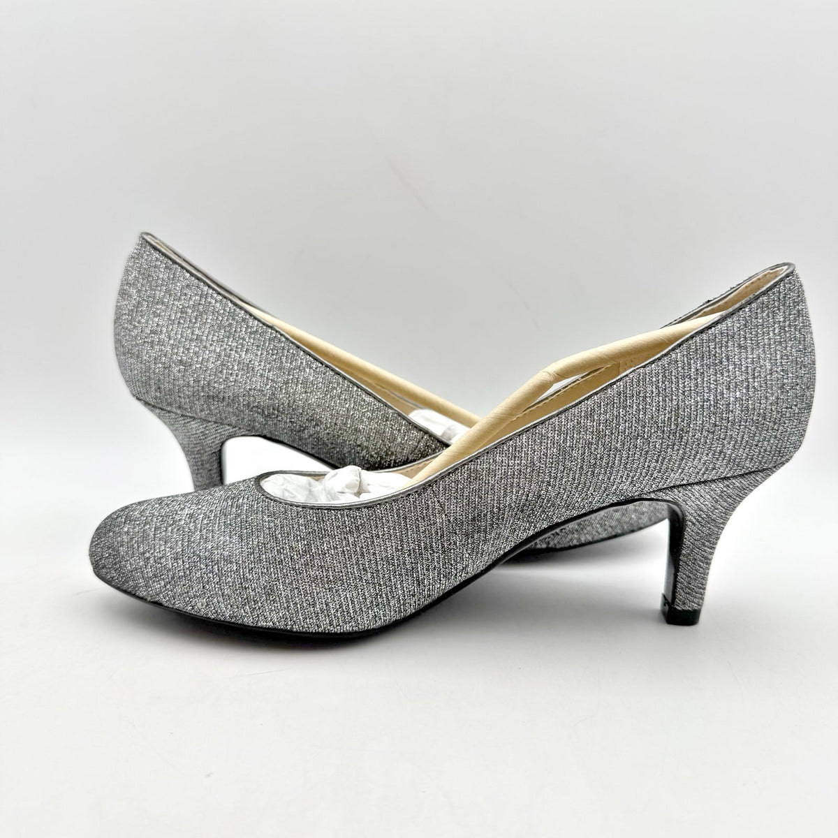LifeStride Womens Parigi Pumps Size 9 Wide EU 40 Silver Metallic Heels NIB