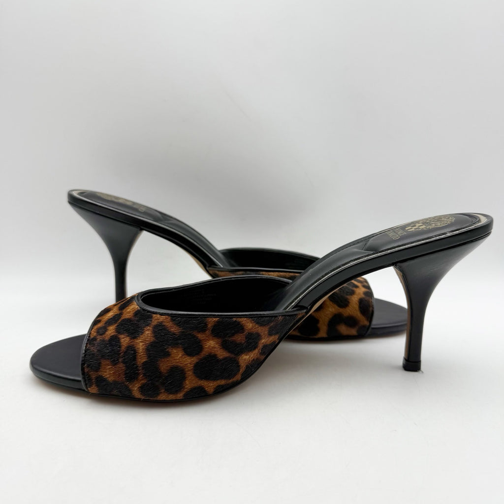 Vince Camuto Womens Prynn Heel Sandals US 11 M EU 42.5 Brown Black Calf Hair NIB