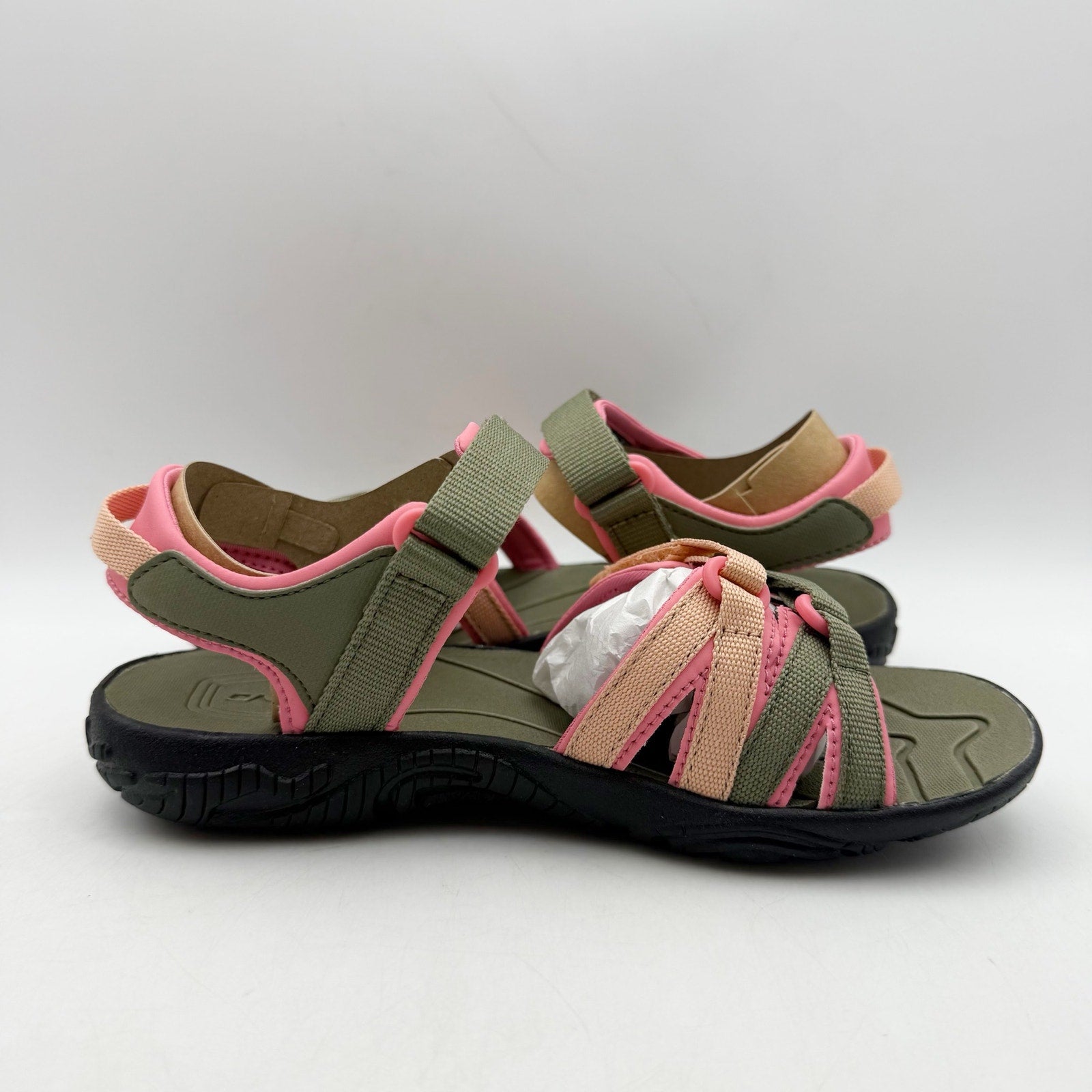 Teva Girls Tirra Leather Sandals US 1 EU 32 Green Pink Waterproof NIB