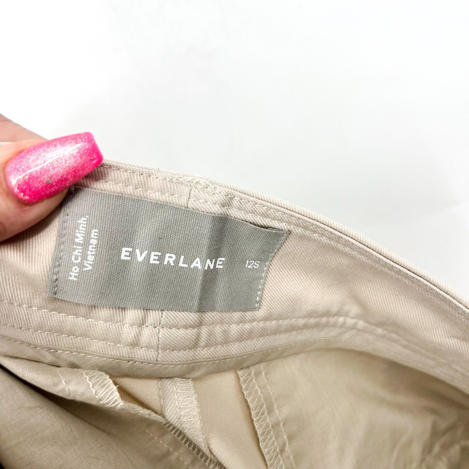 EVERLANE Women's Way High Drape Pants Size 12S Khaki 29" Inseam Sandstone NWT